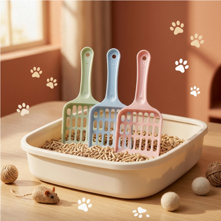 Fine mesh cat litter shovel sifting clean litter