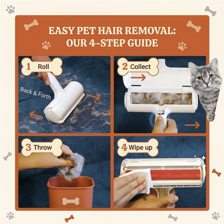 Self-Cleaning Hair Roller