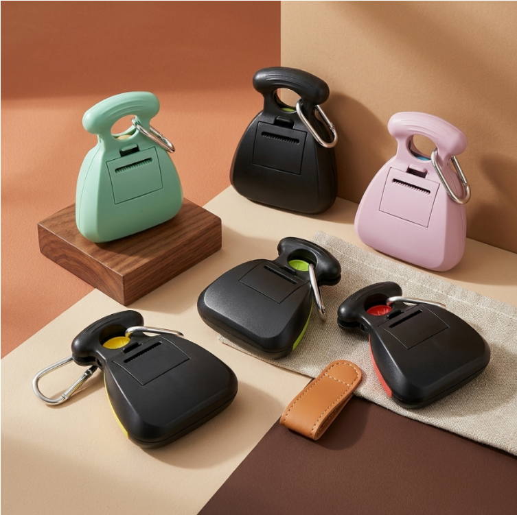 Foldable pooper scooper with waste bags, folded flat